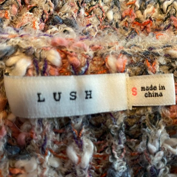 LUSH MULTI COLOR LONG SLEEVE SWEATER PINK Multi Women Size Small - Picture 4 of 5